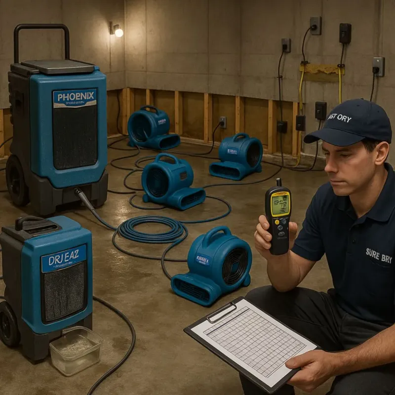 Structural Drying and Dehumidification process in Ville Platte, LA